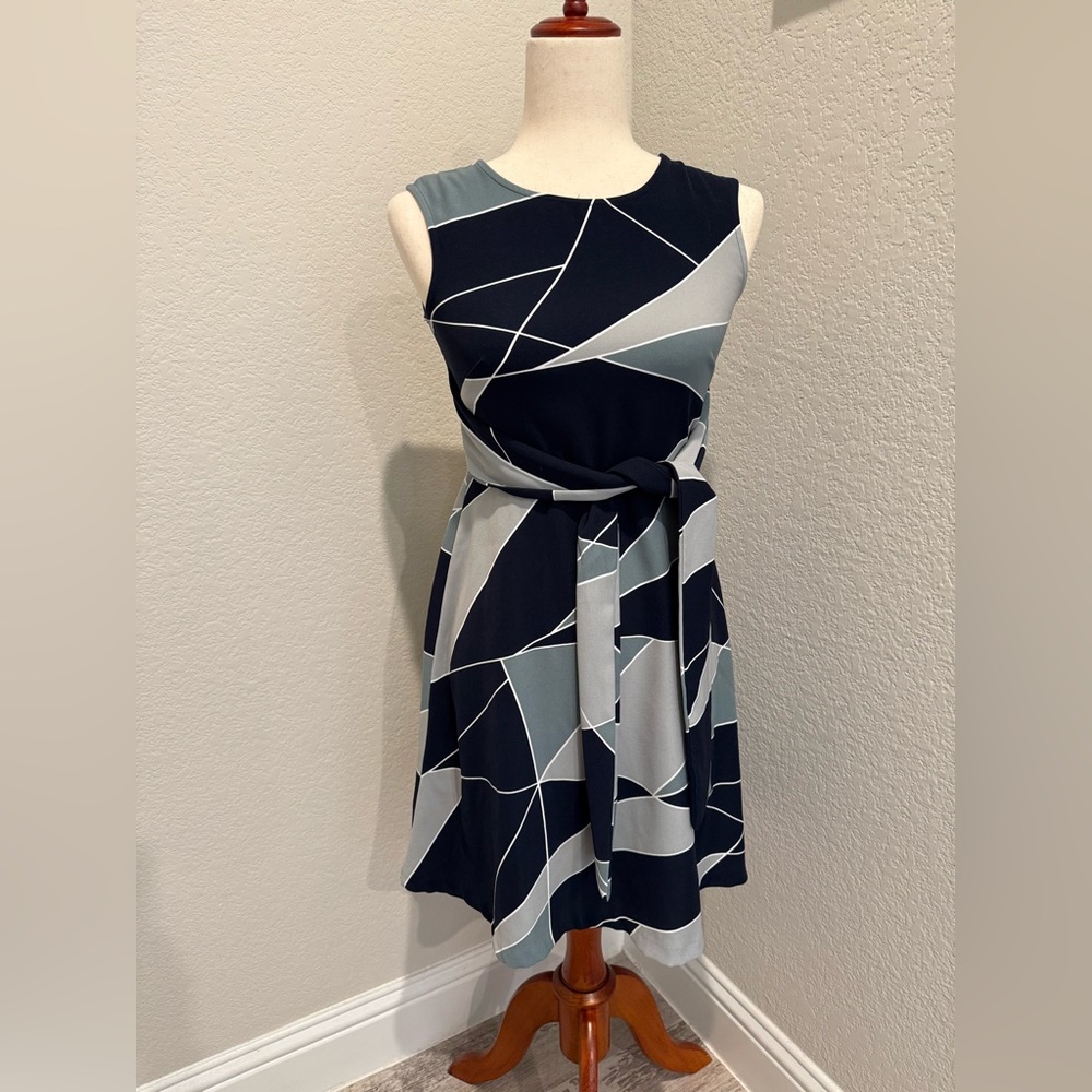 Ann Taylor Blue Asymmetrical A-Line Dress